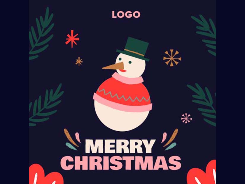 Christmas square banner PSD template design